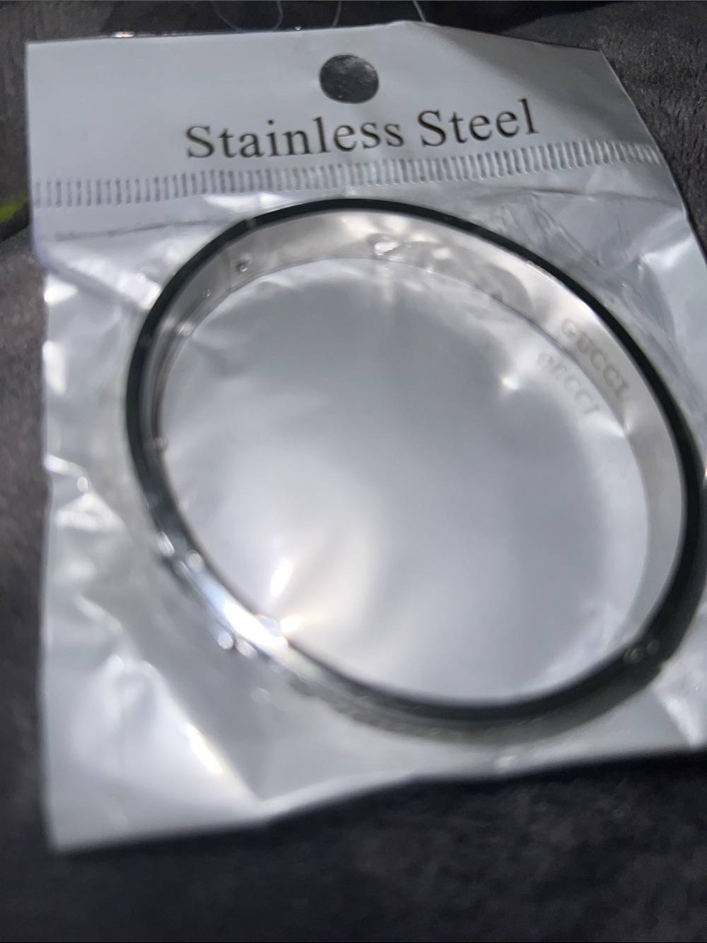 Stainless Steel Silver Bangle Bracelet - Silver